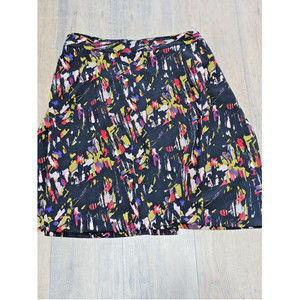 Lane Bryant Skirt Womens 28 Black Print A Line Knee 24 inch Casual Stretch